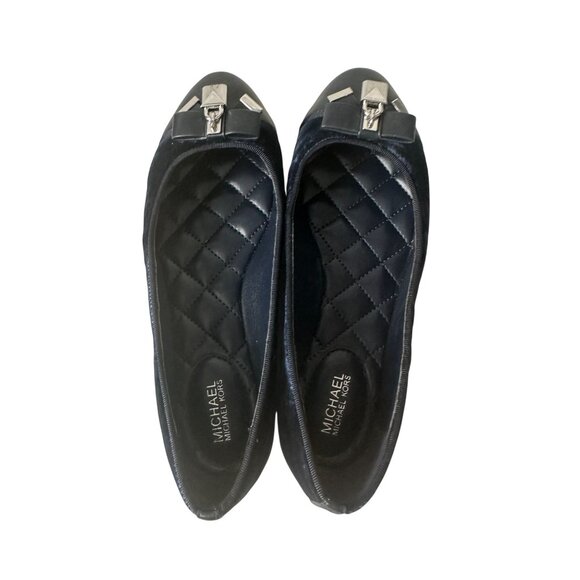 MICHAEL KORS Navy Blue Velvet Quilted Ballet Flats Size 6.5 - Picture 5 of 9